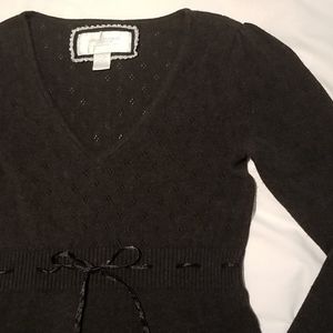 AE eyelet sweater w/ empire waist ribbon detail